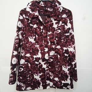 ❄️Ambition Deep Purple and White Floral Jacket